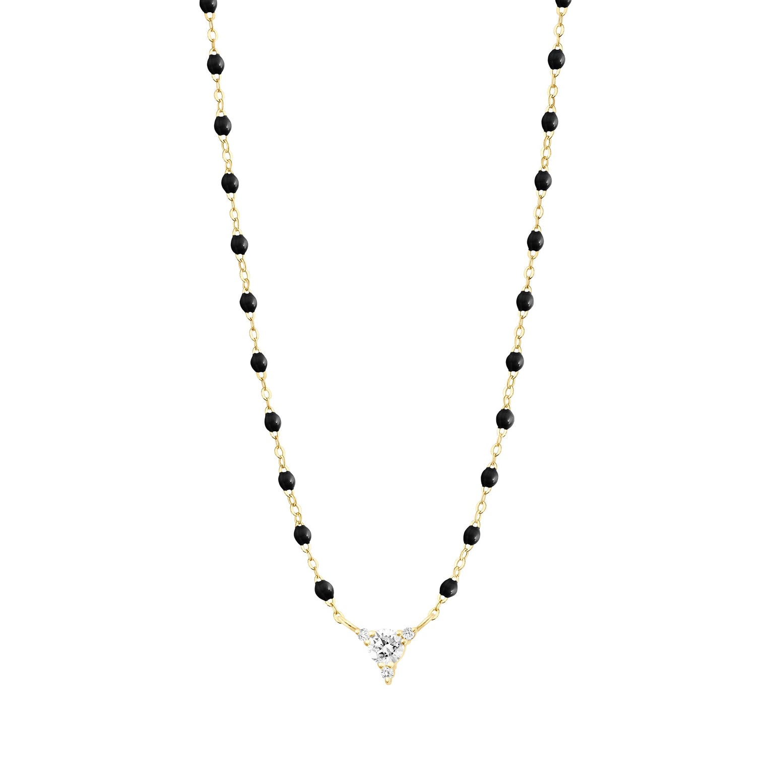 Gigi Clozeau - Kosmos Black Necklace, Yellow Gold, 16.5"