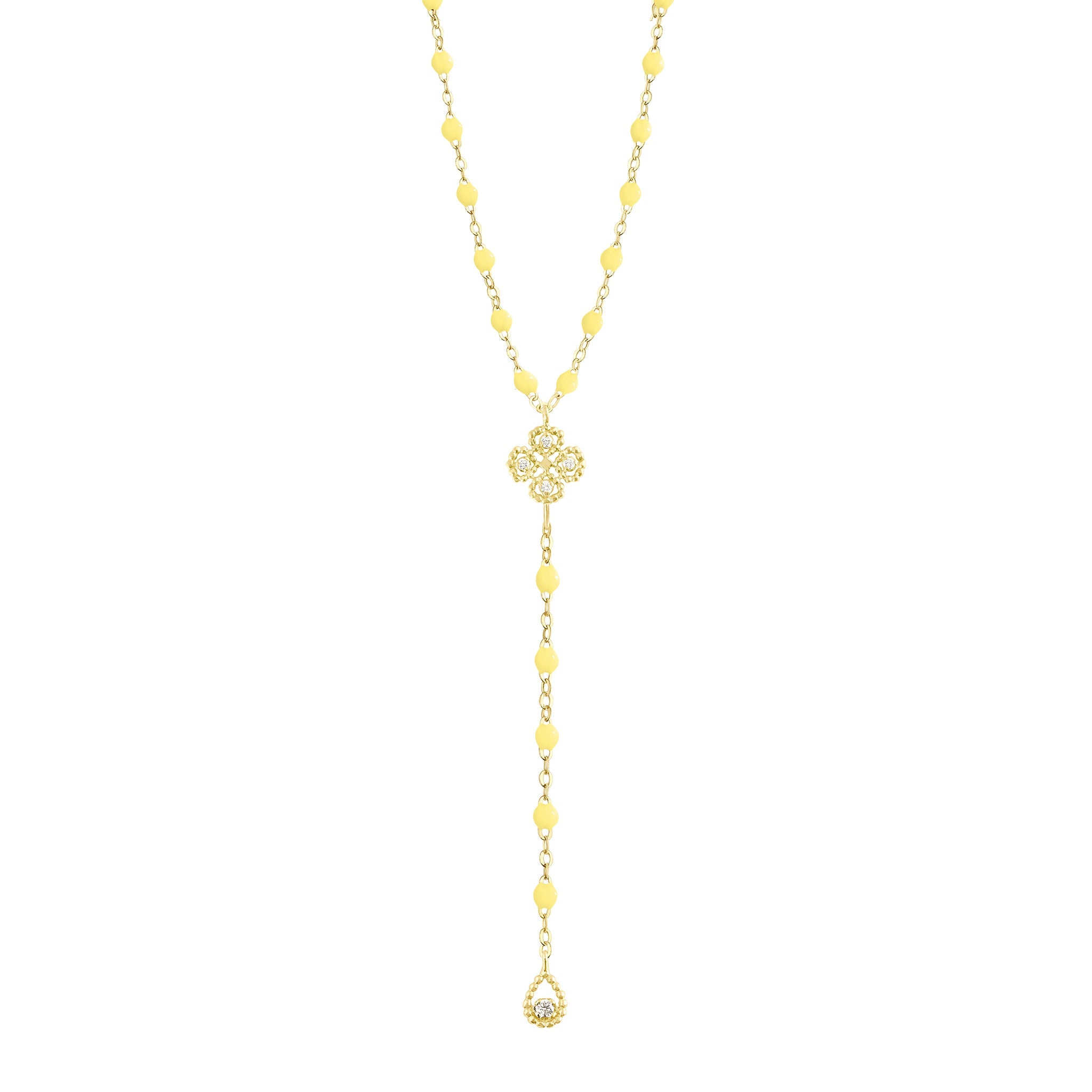 Gigi Clozeau - Lucky Classic Gigi Mimosa diamond rosary, Yellow Gold, 17.7"