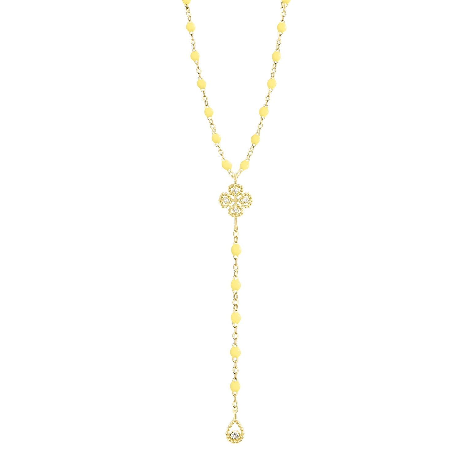 Gigi Clozeau - Lucky Classic Gigi Mimosa diamond rosary, Yellow Gold, 17.7"