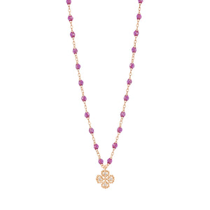 Gigi Clozeau - Lucky Clover Classic Gigi Galaxy Diamond Necklace, Rose Gold, 16.5"
