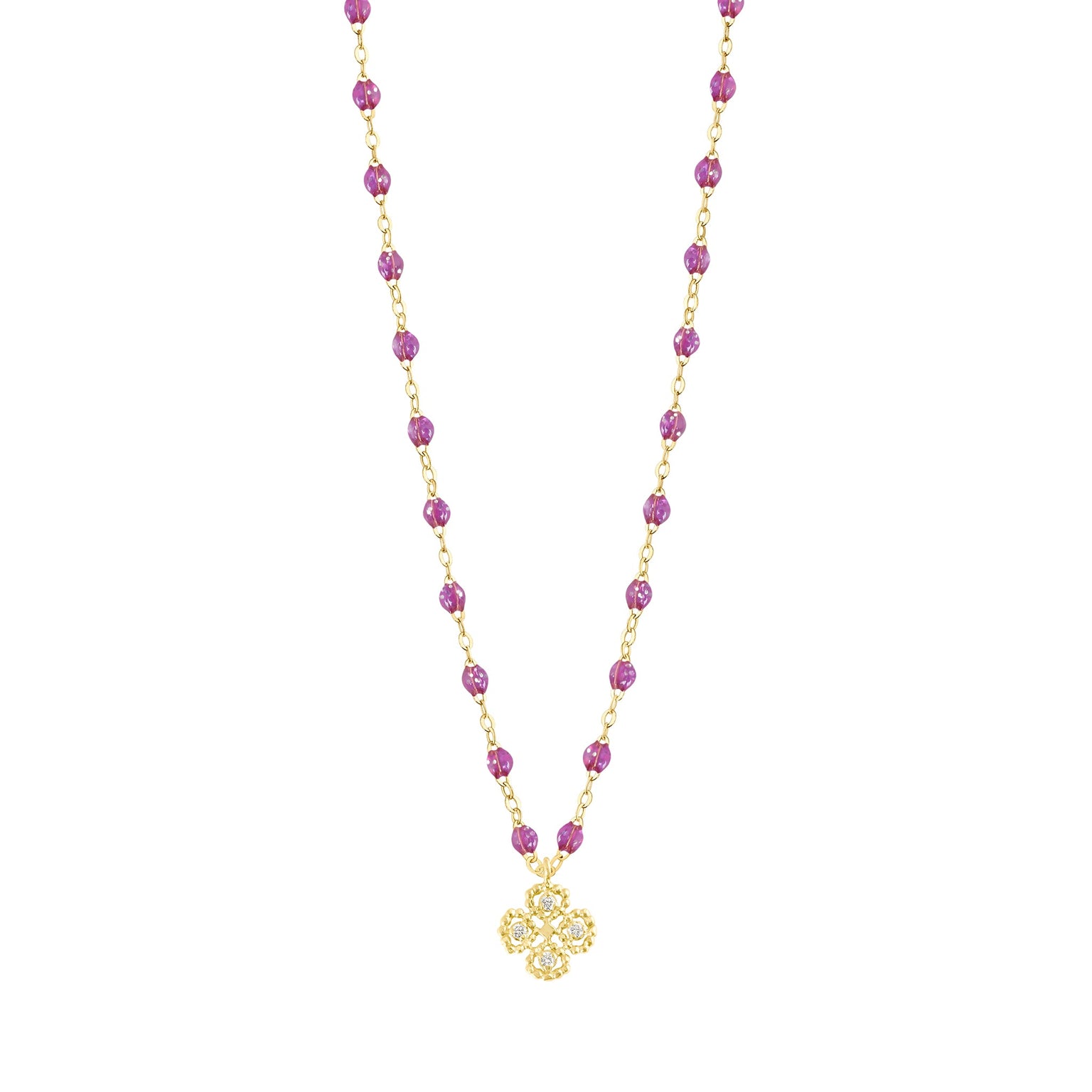 Gigi Clozeau - Lucky Clover Classic Gigi Galaxy Diamond Necklace, Yellow Gold, 16.5"