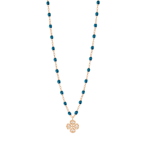 Gigi Clozeau - Lucky Clover Classic Gigi Jungle diamond necklace, Rose Gold, 16.5