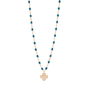 Gigi Clozeau - Lucky Clover Classic Gigi Jungle diamond necklace, Rose Gold, 16.5"