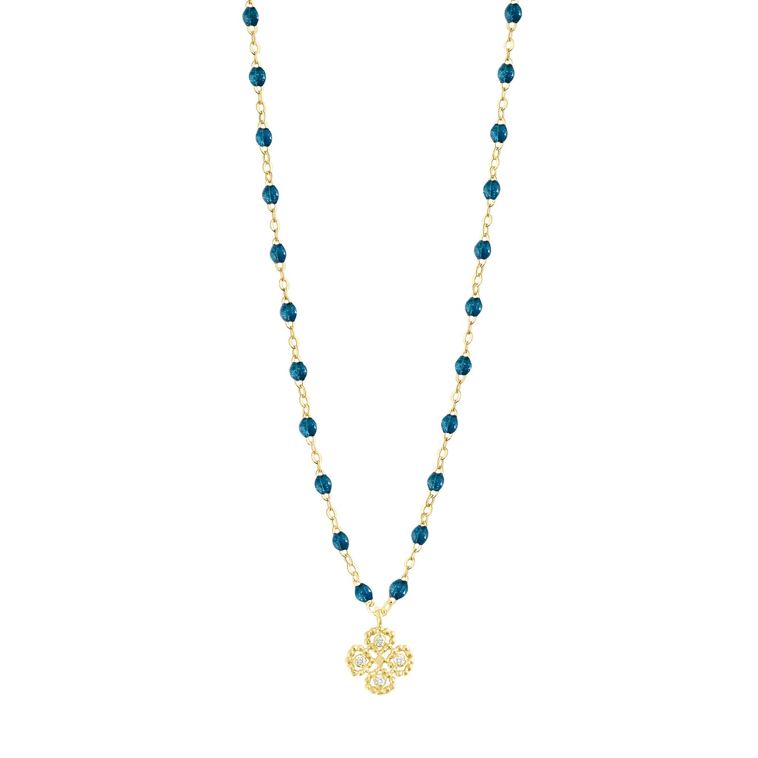 Gigi Clozeau - Lucky Clover Classic Gigi Jungle diamond necklace, Yellow Gold, 16.5"