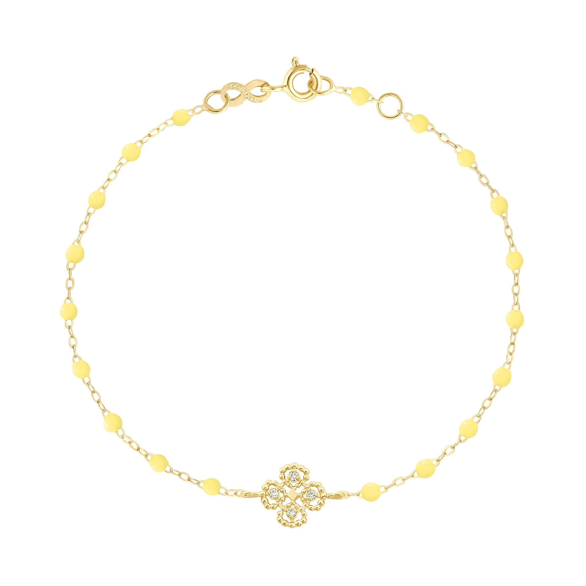 Gigi Clozeau - Lucky Clover Classic Gigi Mimosa Diamond Bracelet, Yellow Gold, 6.7"