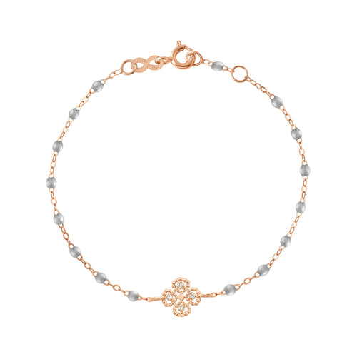 Gigi Clozeau - Lucky Clover Classic Gigi Silver diamond Bracelet, Rose Gold, 6.7