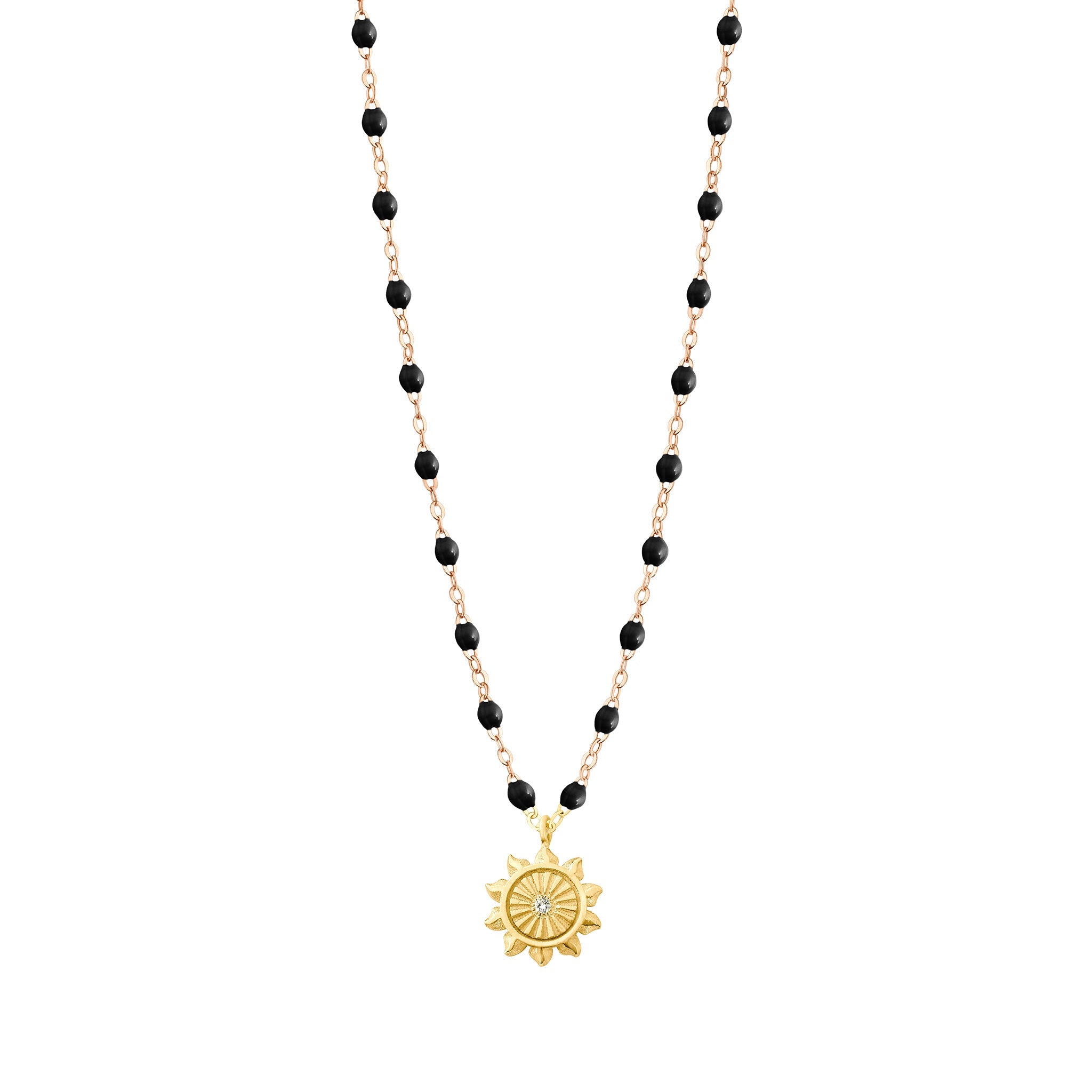 Gigi Clozeau - Lucky Sun Black Diamond Necklace, Yellow Gold, 16.5"