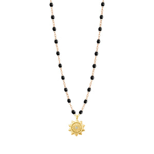 Gigi Clozeau - Lucky Sun Black Diamond Necklace, Yellow Gold, 16.5"