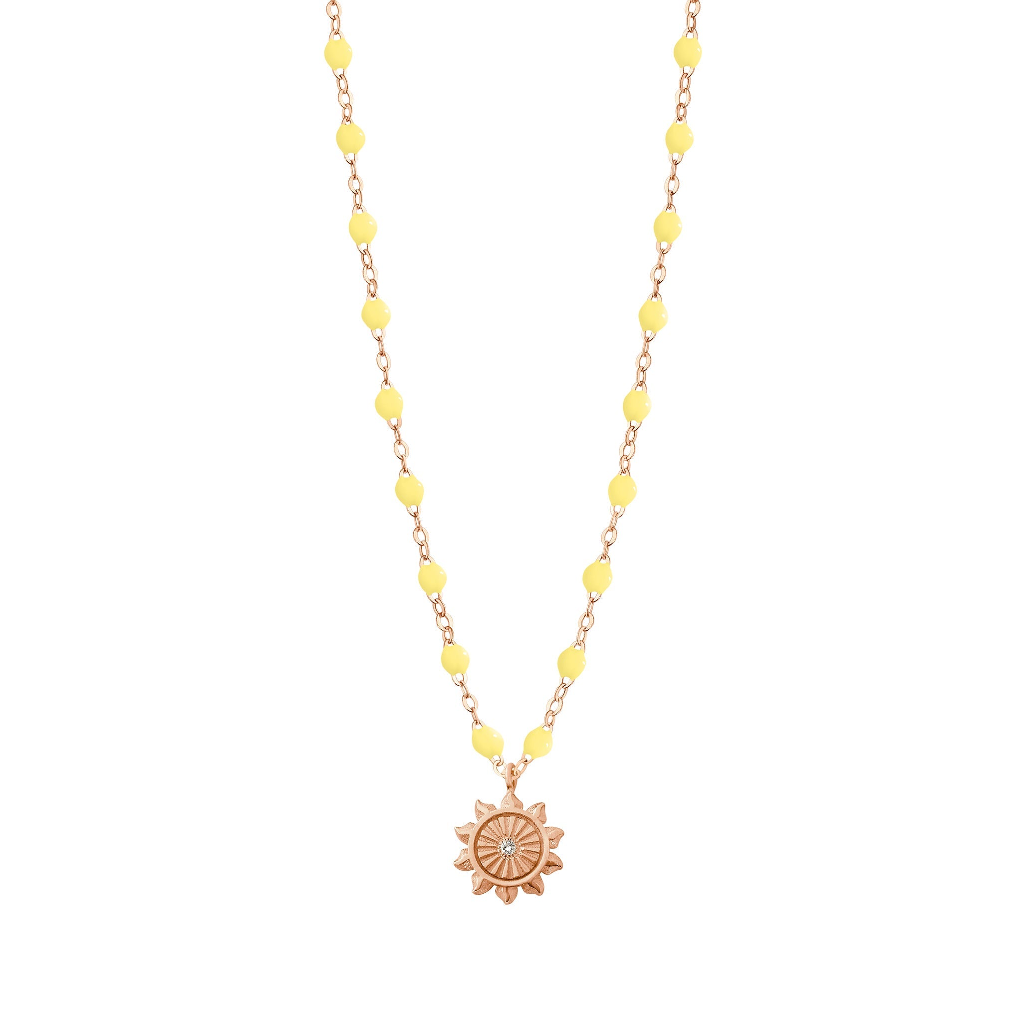 Gigi Clozeau - Lucky Sun Mimosa Diamond Necklace, Rose Gold, 16.5"