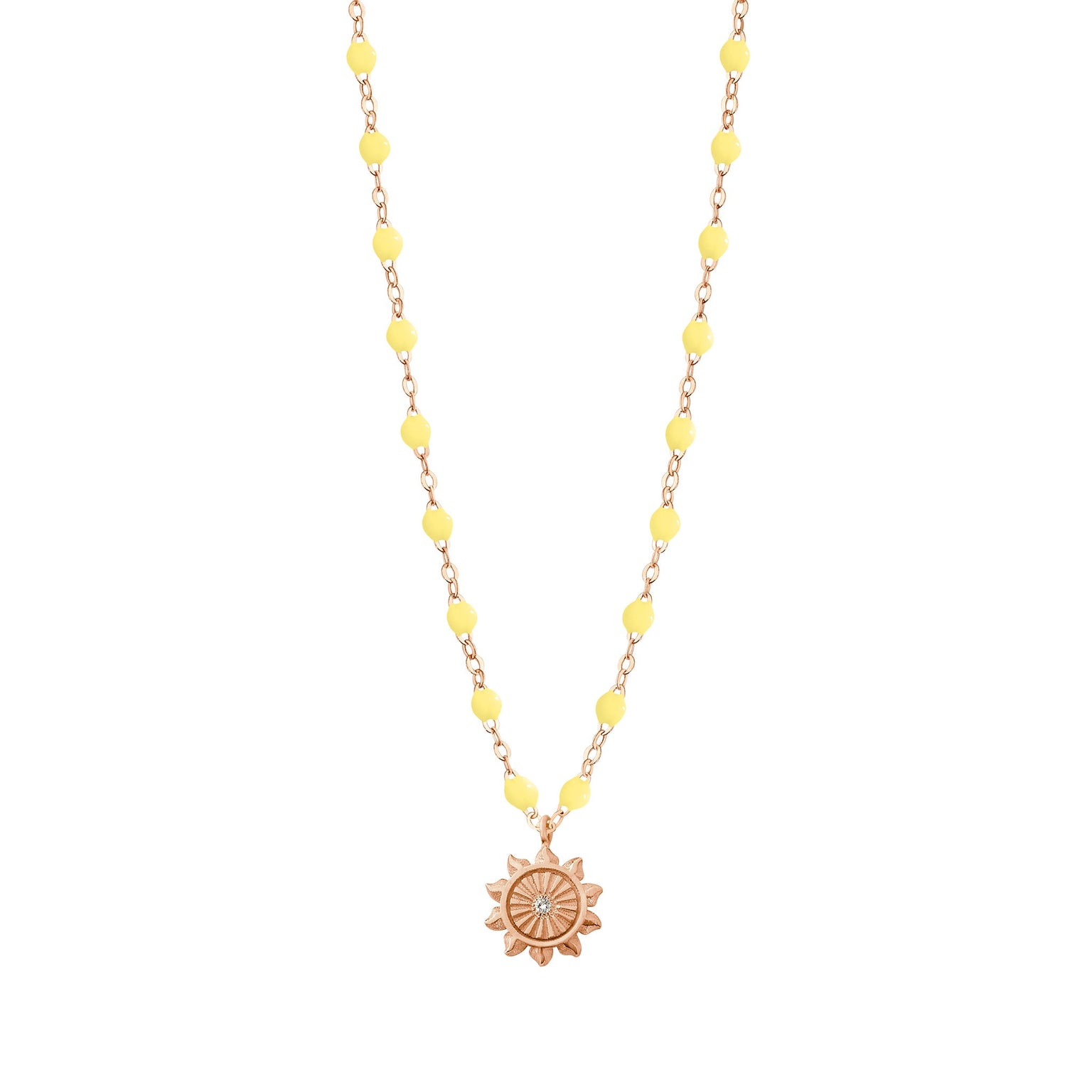 Gigi Clozeau - Lucky Sun Mimosa Diamond Necklace, Rose Gold, 16.5"