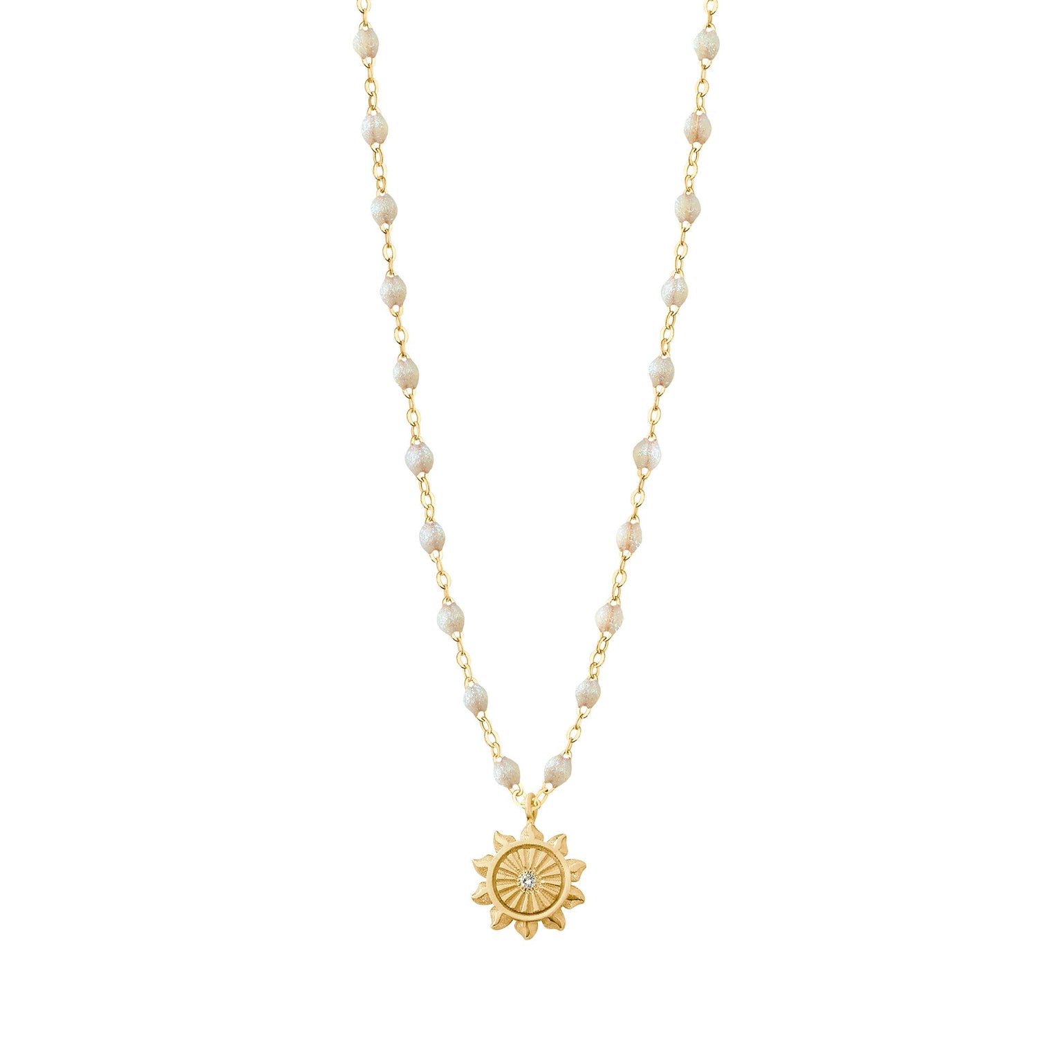 Gigi Clozeau - Lucky Sun Opal Diamond Necklace, Yellow Gold, 16.5"