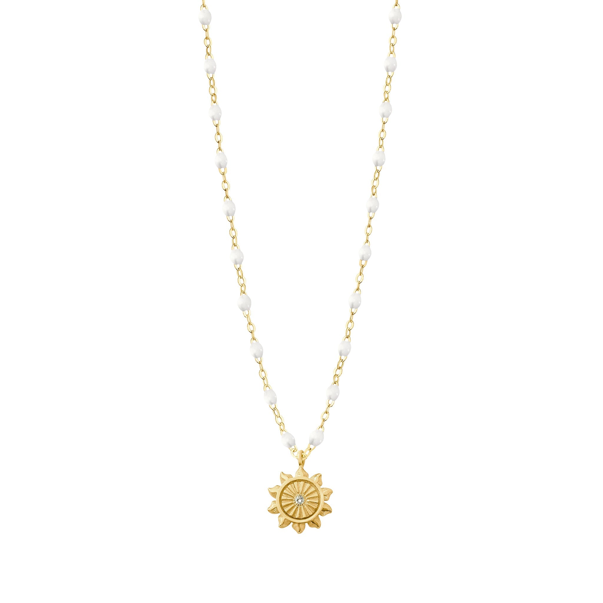 Gigi Clozeau - Lucky Sun White Diamond Necklace, Yellow Gold, 16.5"