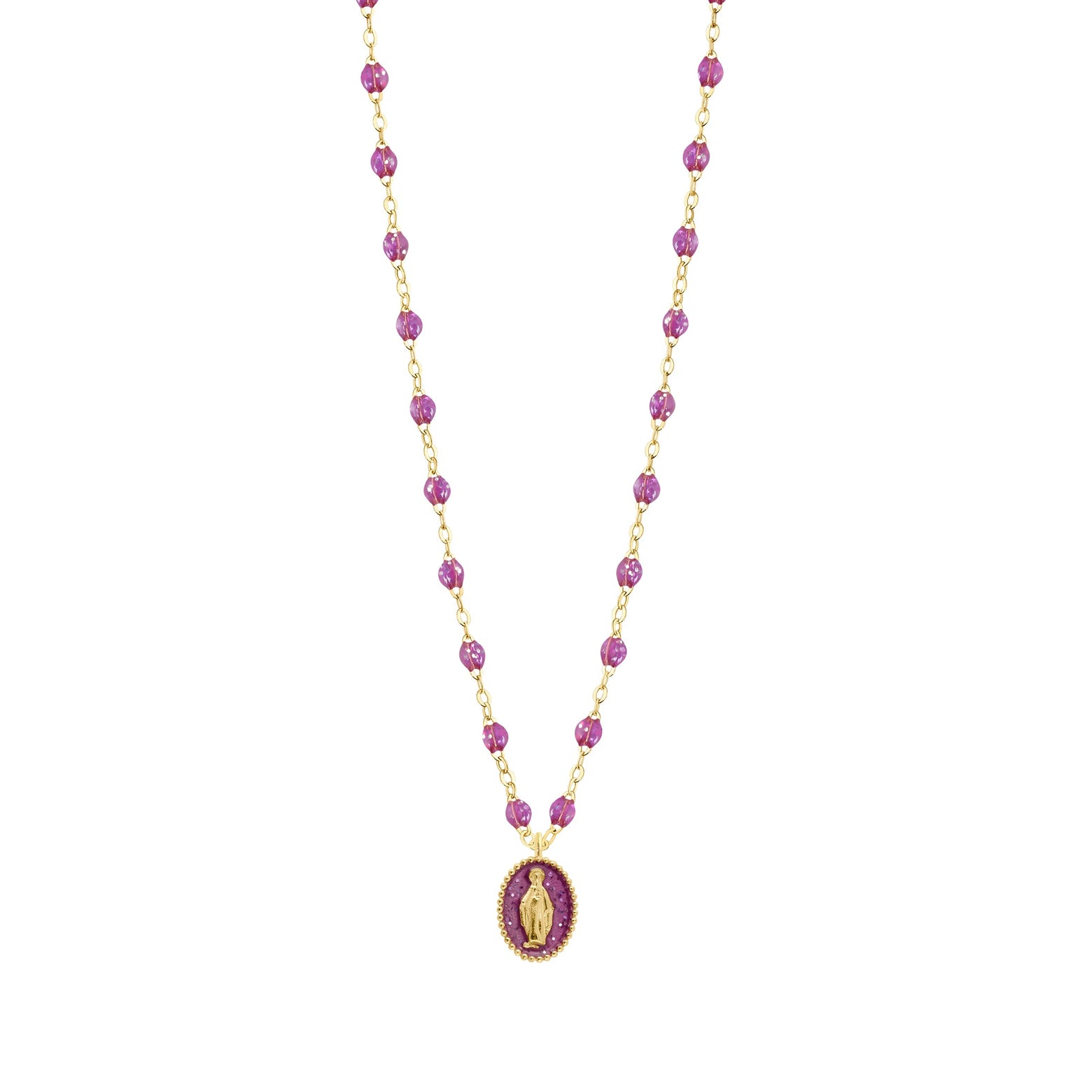 Gigi Clozeau - Madone Resin Charm Classic Gigi Galaxy Necklace, Yellow Gold, 16.5"