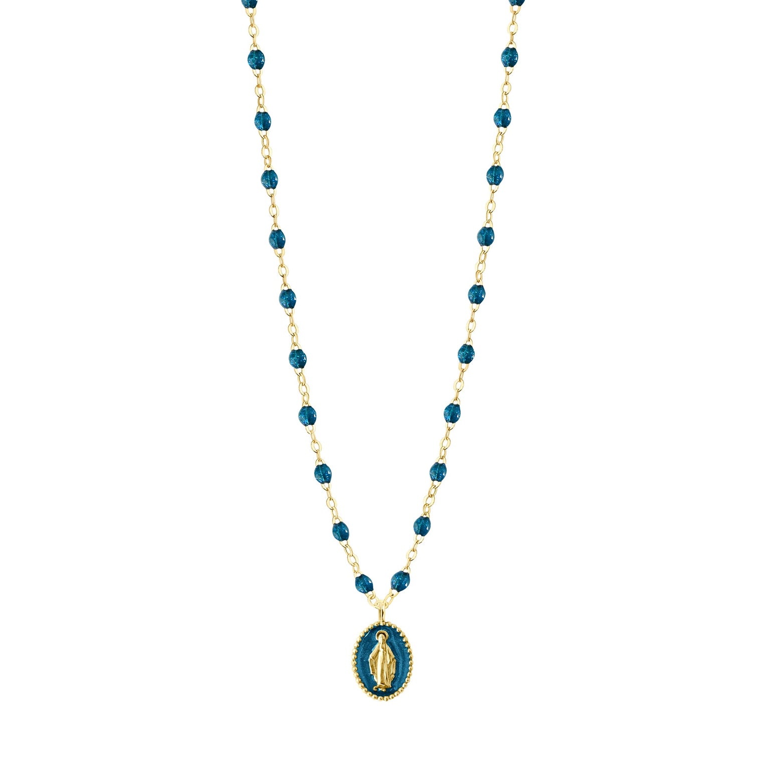 Gigi Clozeau - Madone resin charm Classic Gigi Jungle necklace, Yellow Gold, 16.5"