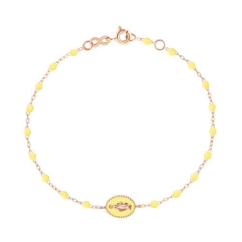 Gigi Clozeau - Madone resin charm Classic Gigi Mimosa Necklace, Rose Gold, 6.7