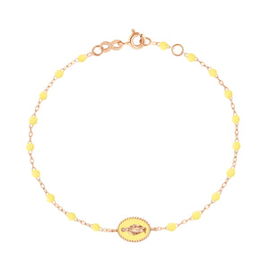 Gigi Clozeau - Madone resin charm Classic Gigi Mimosa Necklace, Rose Gold, 6.7"