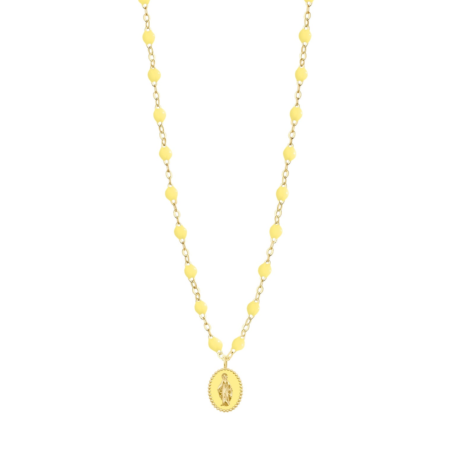 Gigi Clozeau - Madone resin charm Classic Gigi Mimosa Necklace, Yellow Gold, 16.5"