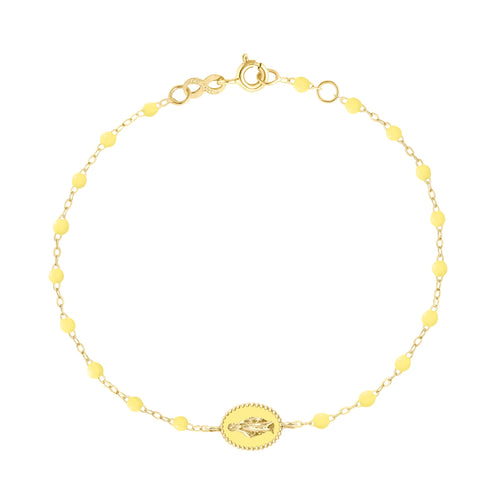 Gigi Clozeau - Madone resin charm Classic Gigi Mimosa Necklace, Yellow Gold, 6.7