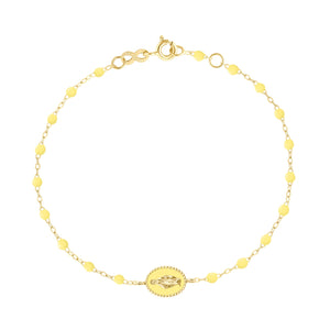 Gigi Clozeau - Madone resin charm Classic Gigi Mimosa Necklace, Yellow Gold, 6.7"