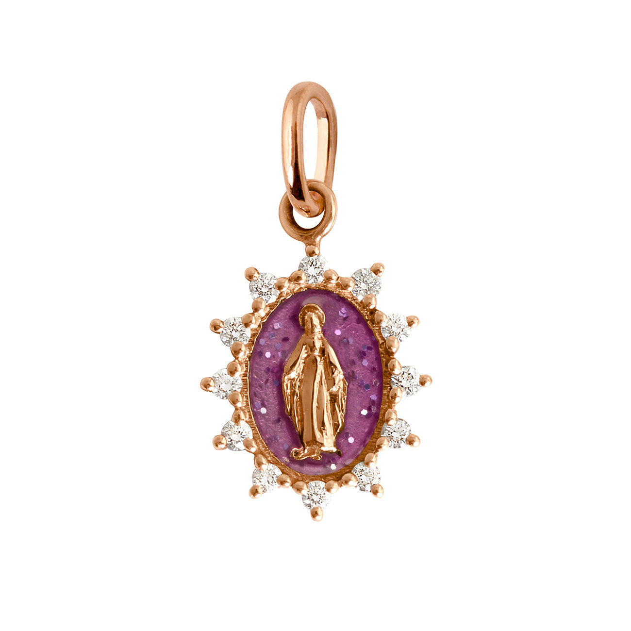 Gigi Clozeau - Madone Supreme Galaxy Resin, Rose Gold, Diamond Pendant