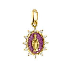 Gigi Clozeau - Madone Supreme Galaxy Resin, Yellow Gold, Diamond Pendant