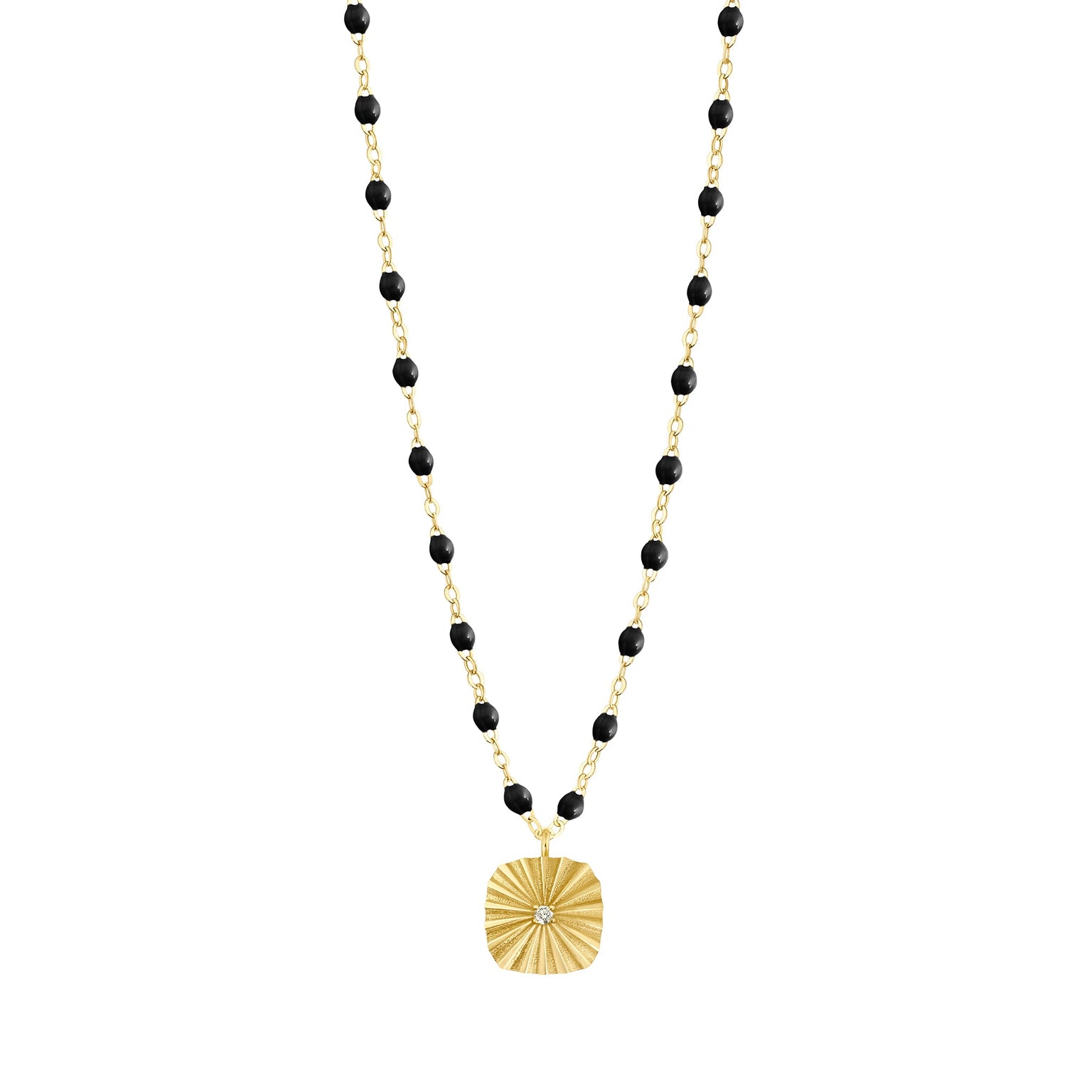 Gigi Clozeau - Miss Lumière Black Diamond Necklace, Yellow Gold, 16.5"