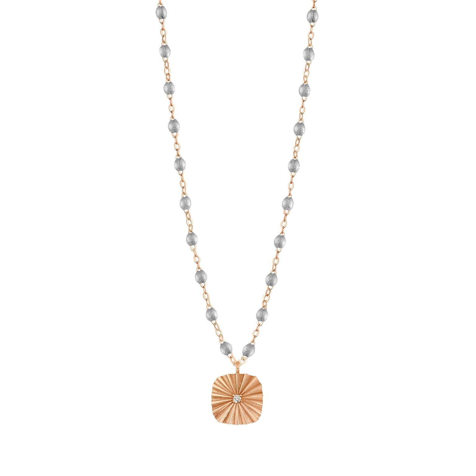 Gigi Clozeau - Miss Lumière Silver Diamond Necklace, Rose Gold, 16.5"