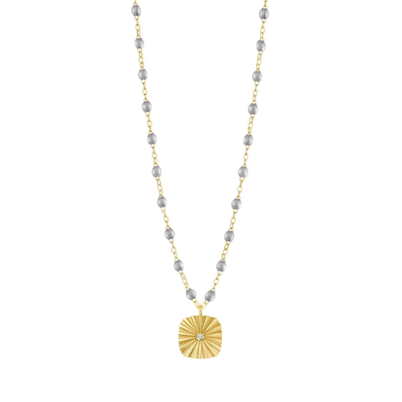 Gigi Clozeau - Miss Lumière Silver Diamond Necklace, Yellow Gold, 16.5"