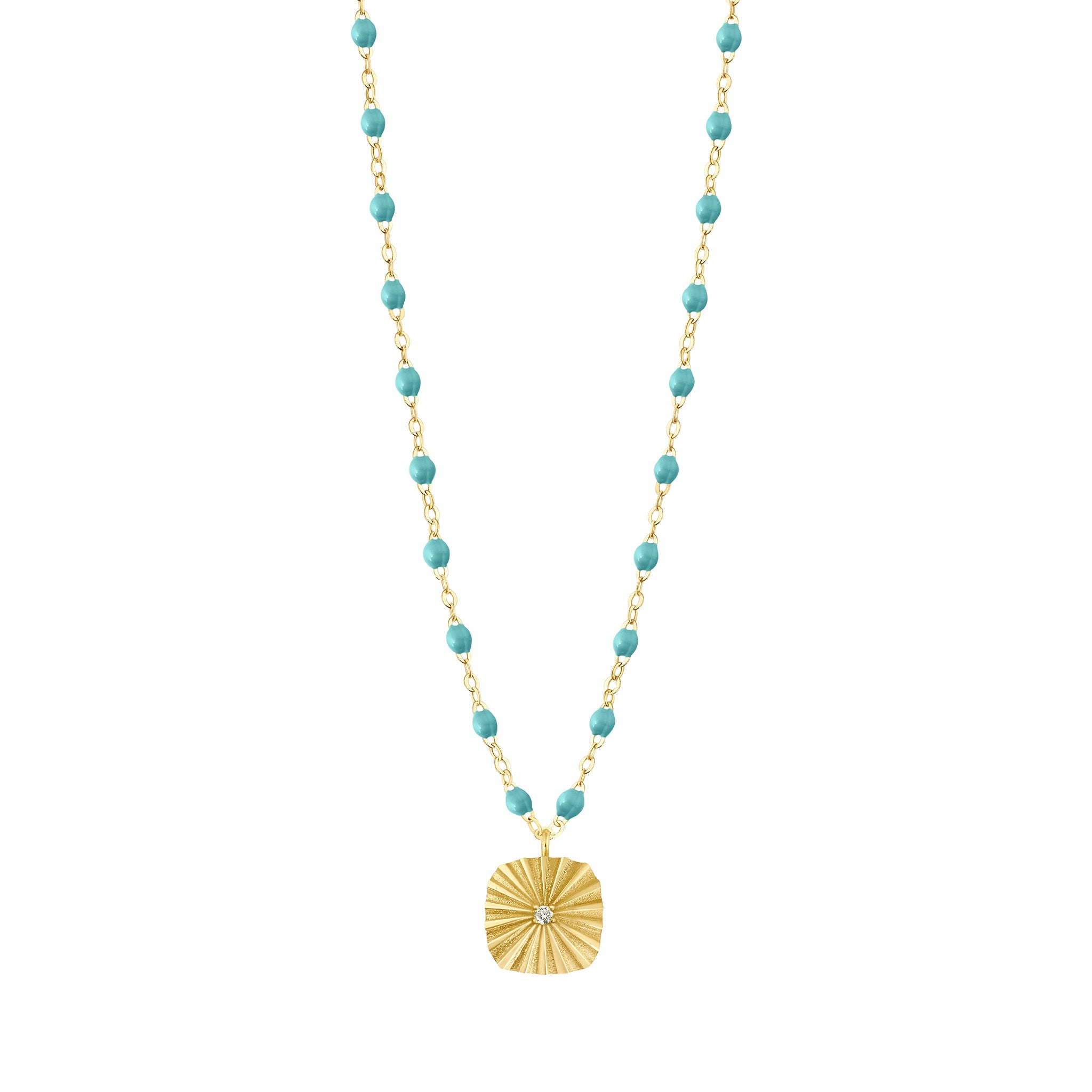 Gigi Clozeau - Miss Lumière Turquoise Green Diamond Necklace, Yellow Gold, 16.5"