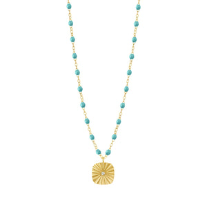 Gigi Clozeau - Miss Lumière Turquoise Green Diamond Necklace, Yellow Gold, 16.5"