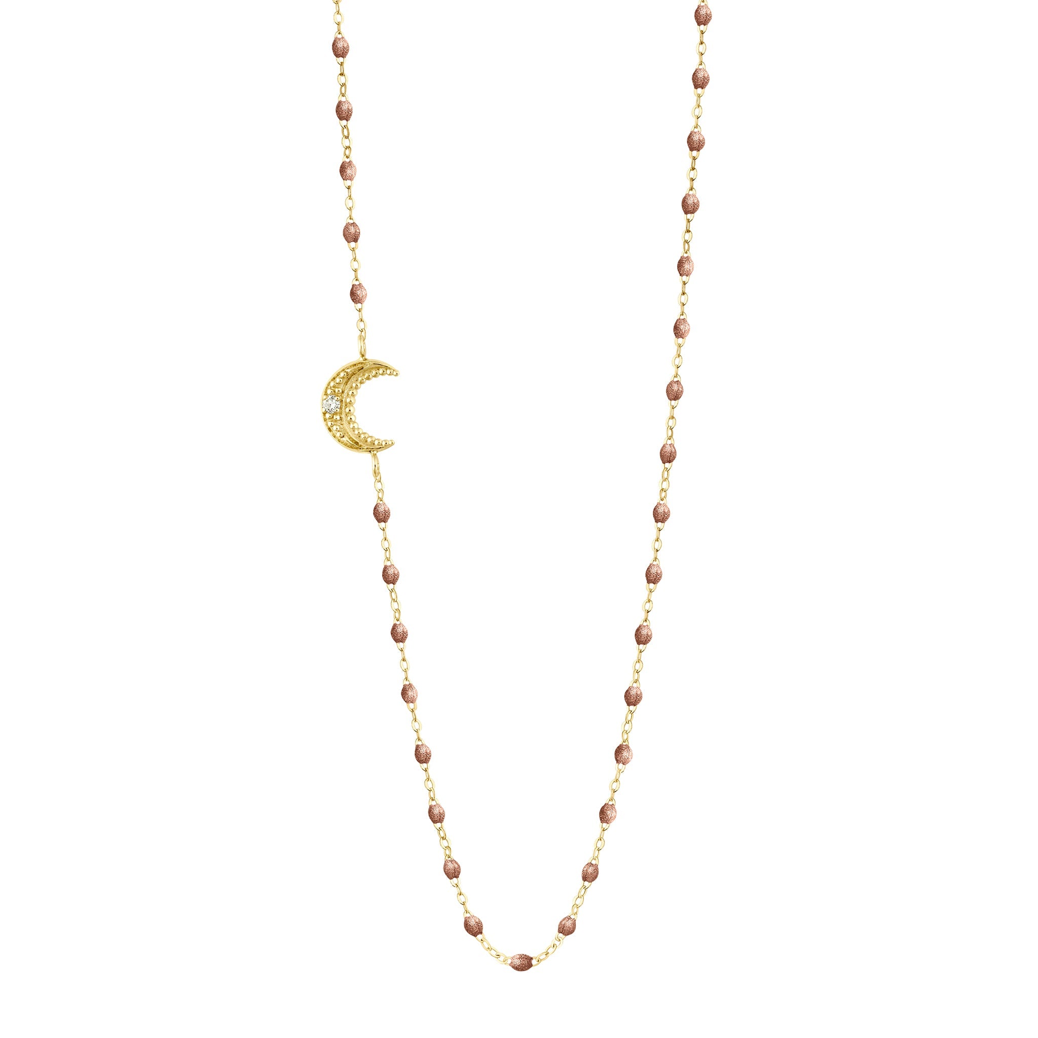Moon Copper Diamond Necklace, Yellow Gold, 16.5