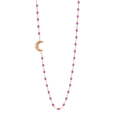 Gigi Clozeau - Moon Lapis Diamond Necklace, Rose Gold, 16.5