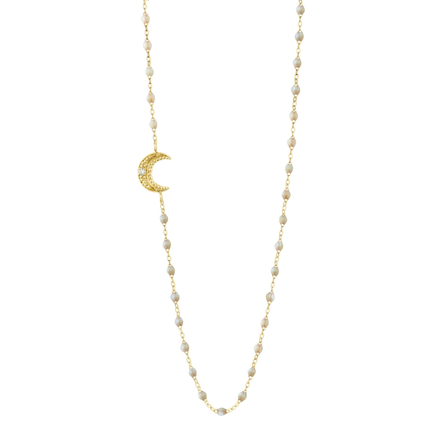 Gigi Clozeau - Moon Opal Diamond Necklace, Yellow Gold, 16.5"