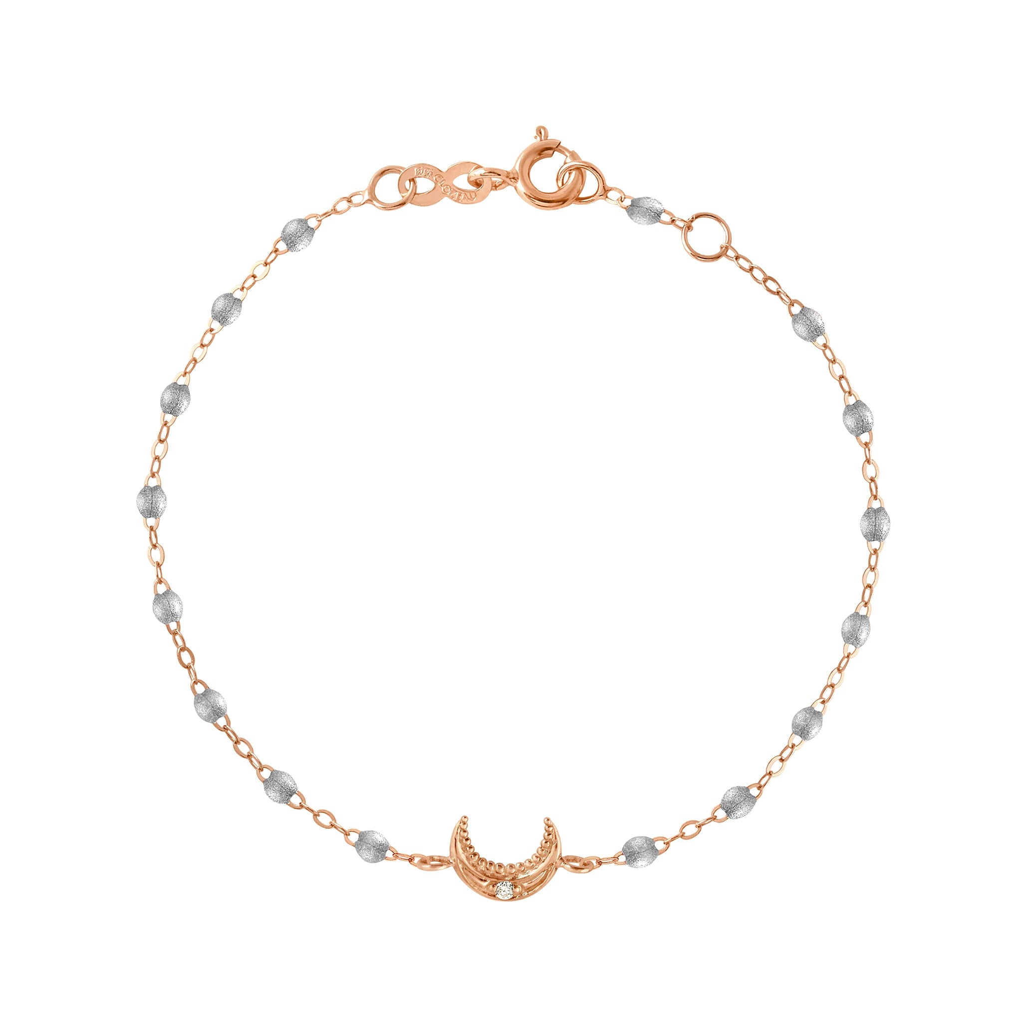 Moon Silver Diamond Bracelet Rose Gold 6.7 Gigi Clozeau Jewelry
