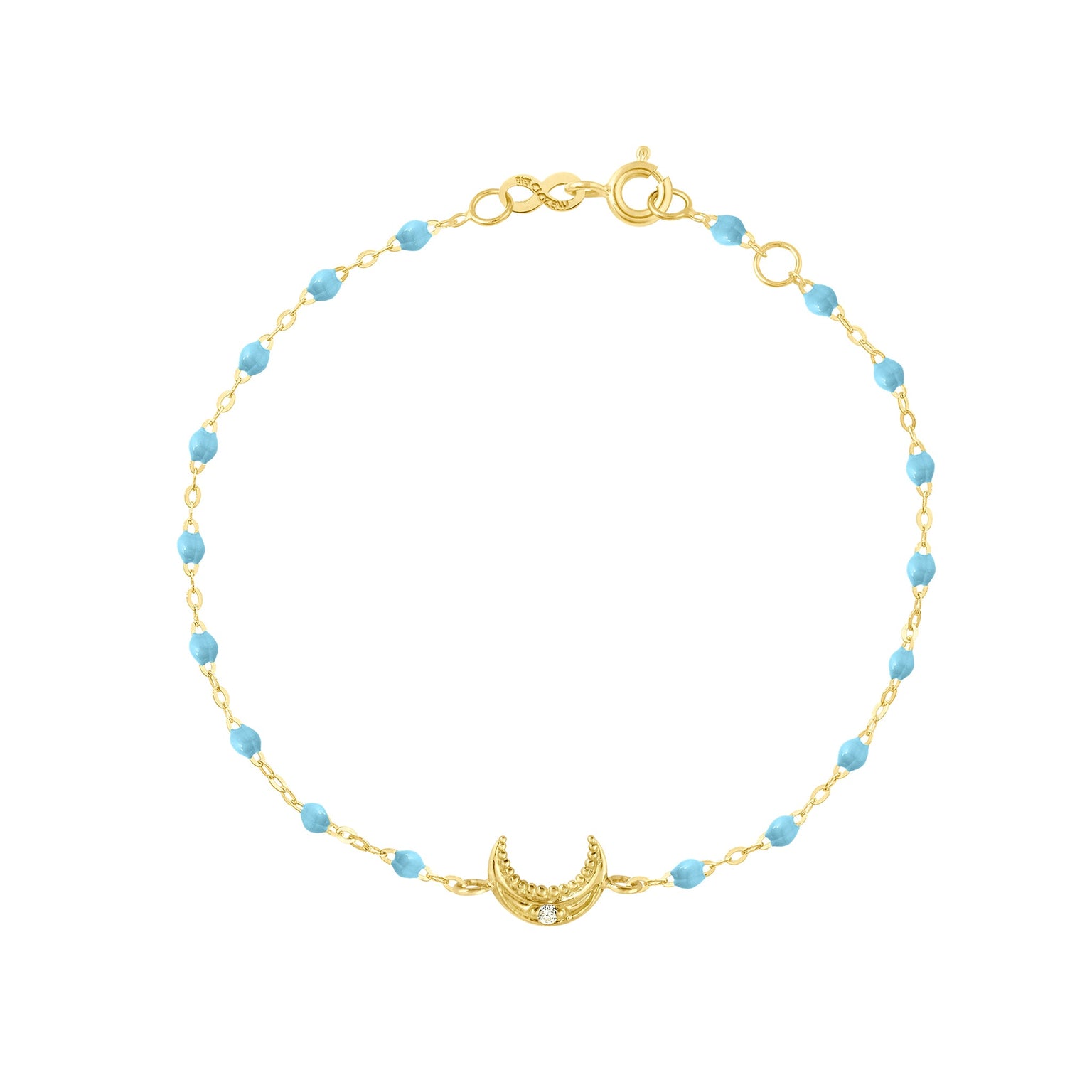 Gigi Clozeau - Moon Turquoise Diamond Bracelet, Yellow Gold, 6.7"