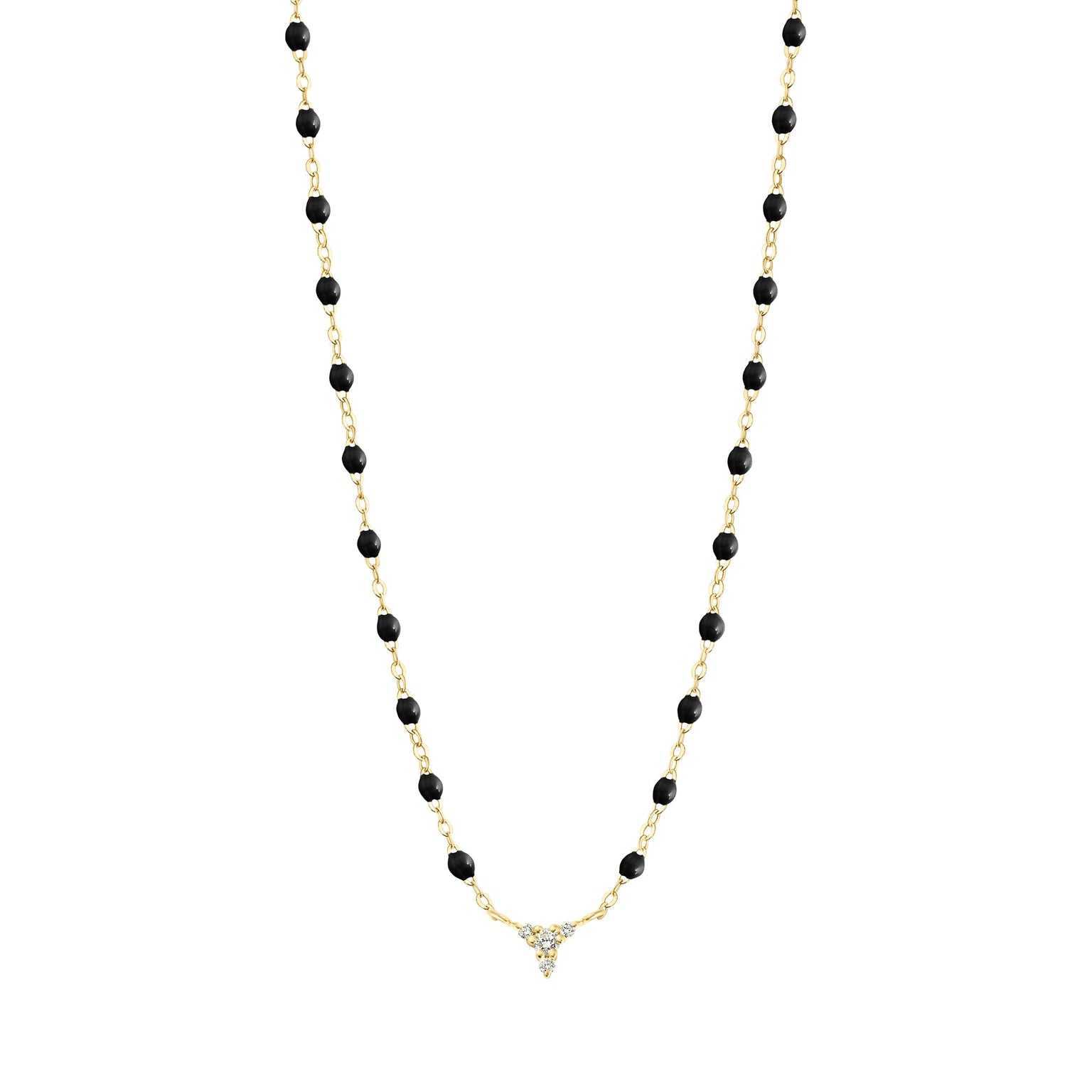 Gigi Clozeau - Petite Kosmos Black necklace, Yellow Gold, 16.5"