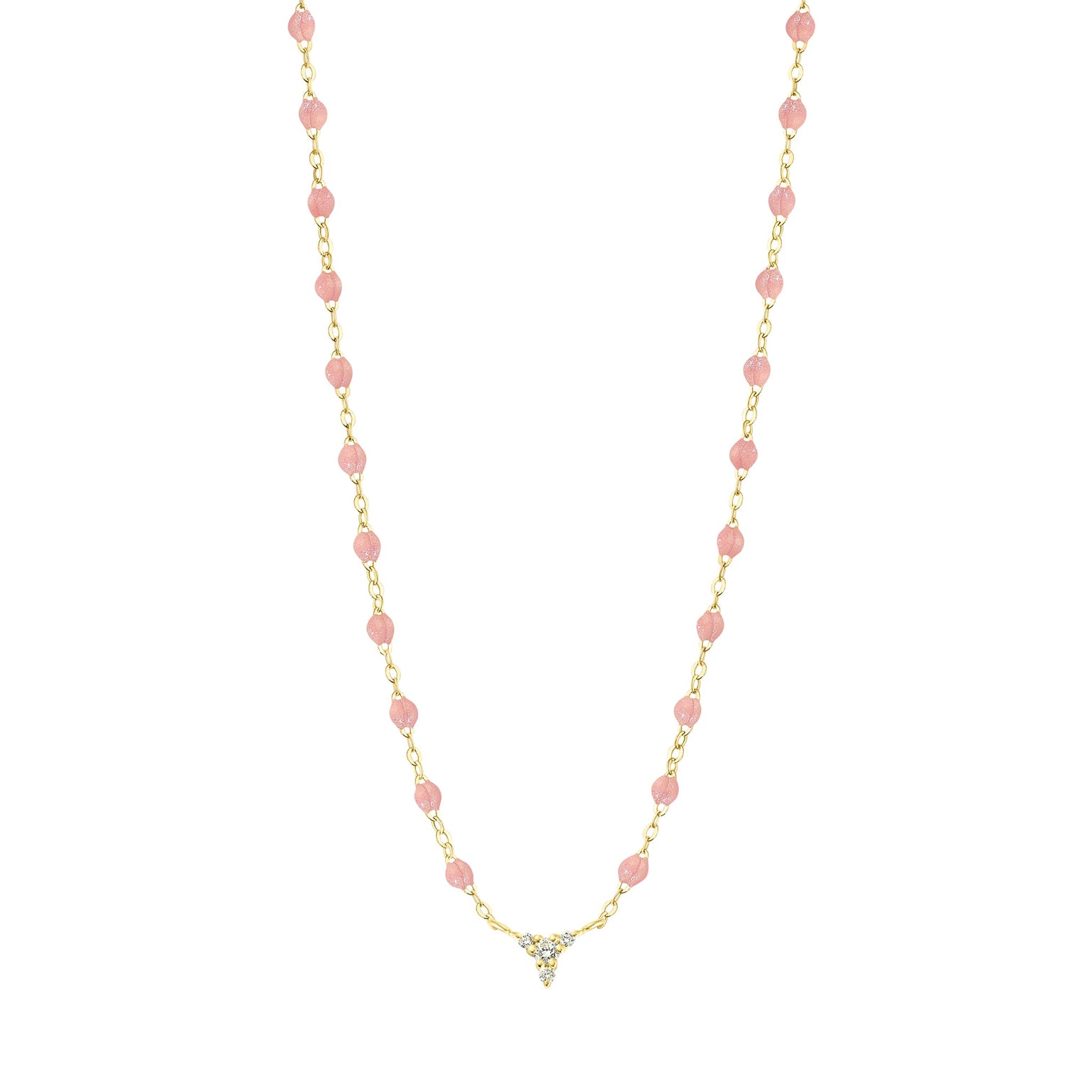 Gigi Clozeau - Petite Kosmos Blush necklace, Yellow Gold, 16.5"