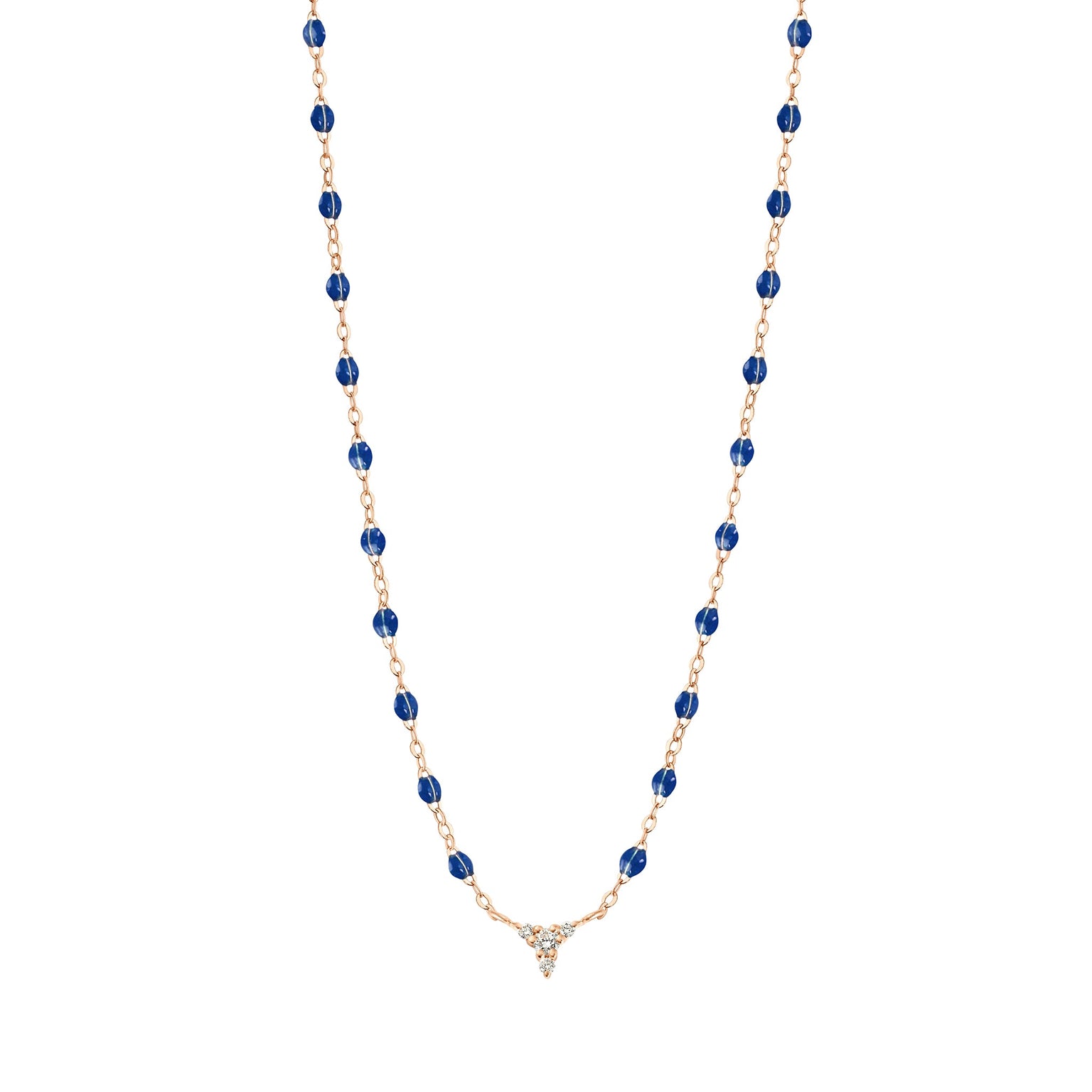 Gigi Clozeau - Petite Kosmos Lapis necklace, Rose Gold, 16.5"