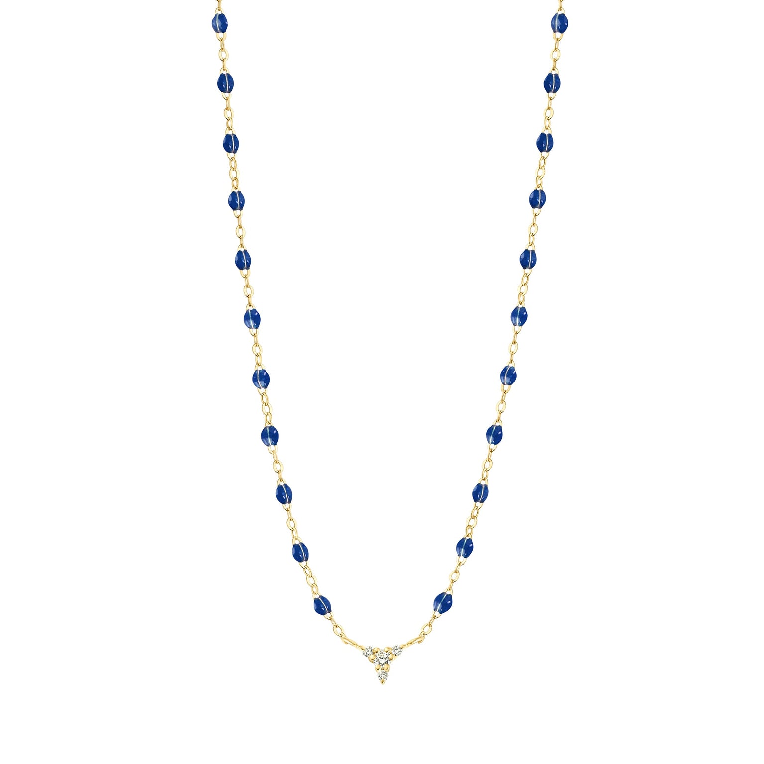 Gigi Clozeau - Petite Kosmos Lapis necklace, Yellow Gold, 16.5"