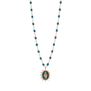 Gigi Clozeau - Petite Madone Supreme Jungle diamond necklace, Rose Gold, 16.5"