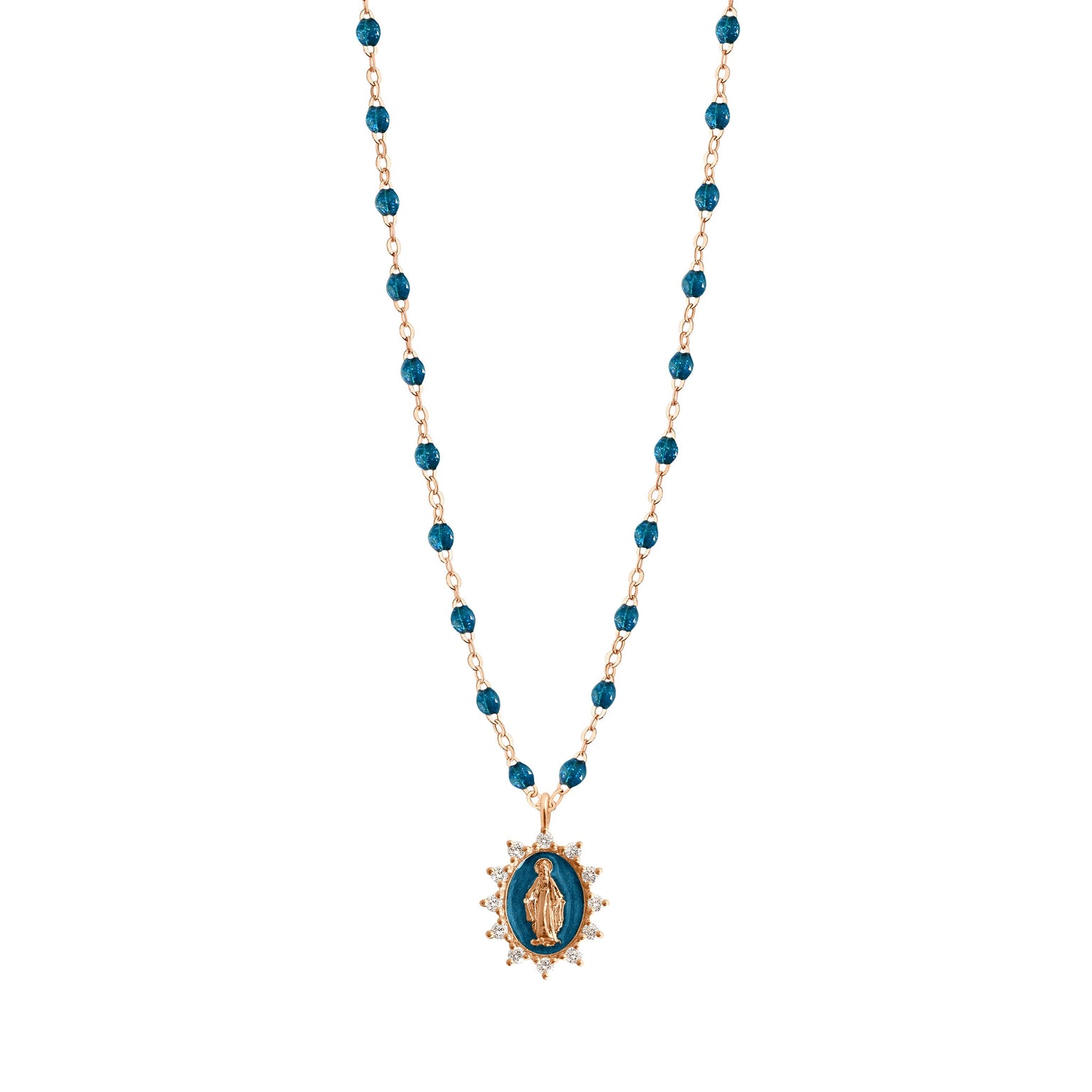 Gigi Clozeau - Petite Madone Supreme Jungle diamond necklace, Rose Gold, 16.5"