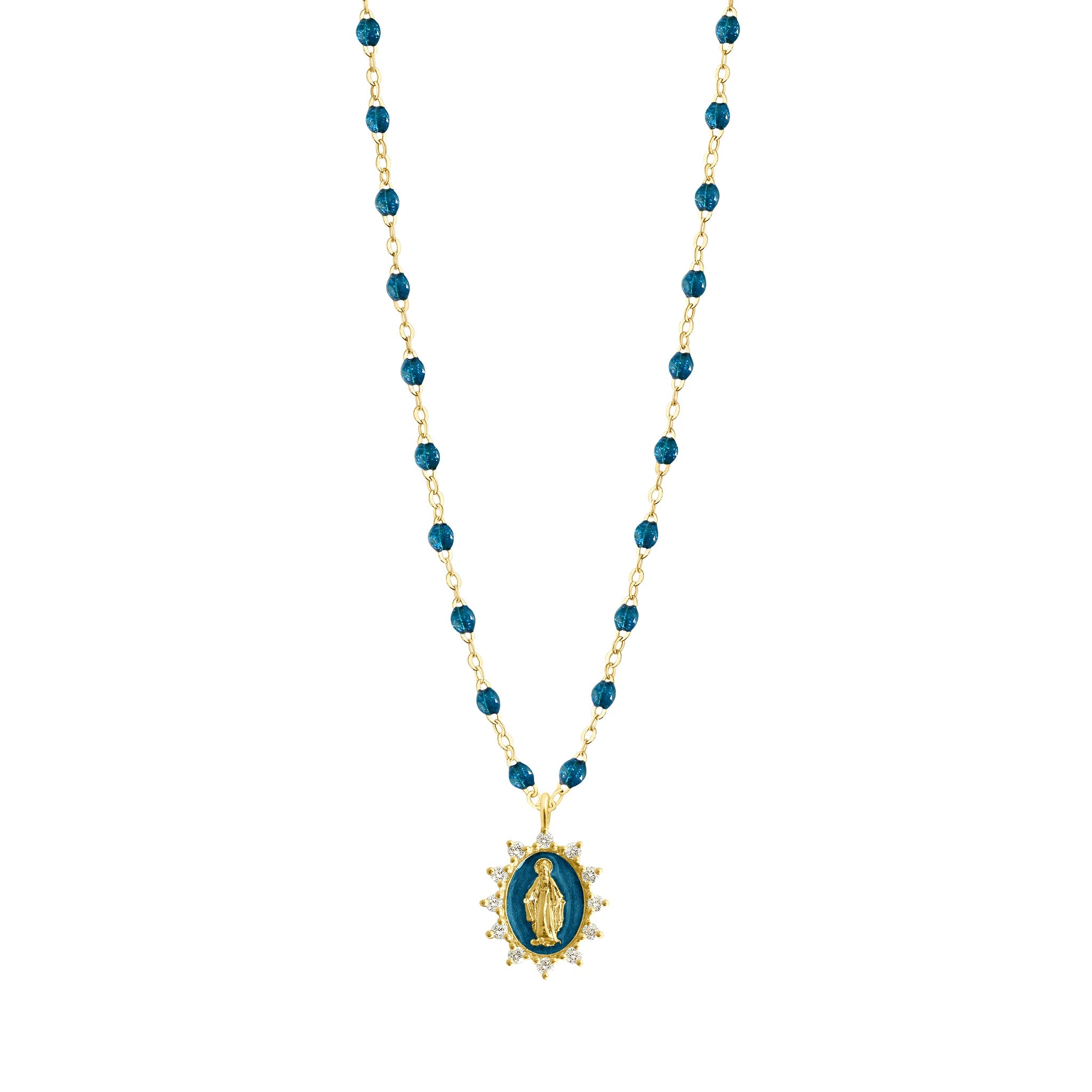 Gigi Clozeau - Petite Madone Supreme Jungle diamond necklace, Yellow Gold, 16.5"