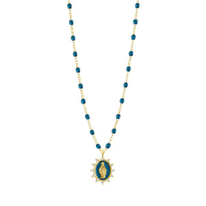 Gigi Clozeau - Petite Madone Supreme Jungle diamond necklace, Yellow Gold, 16.5"