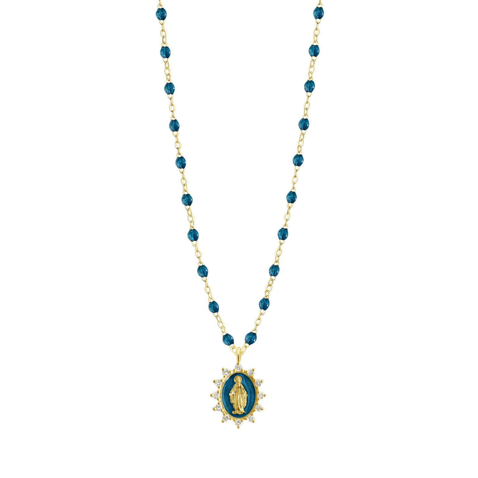 Gigi Clozeau - Petite Madone Supreme Jungle diamond necklace, Yellow Gold, 16.5"