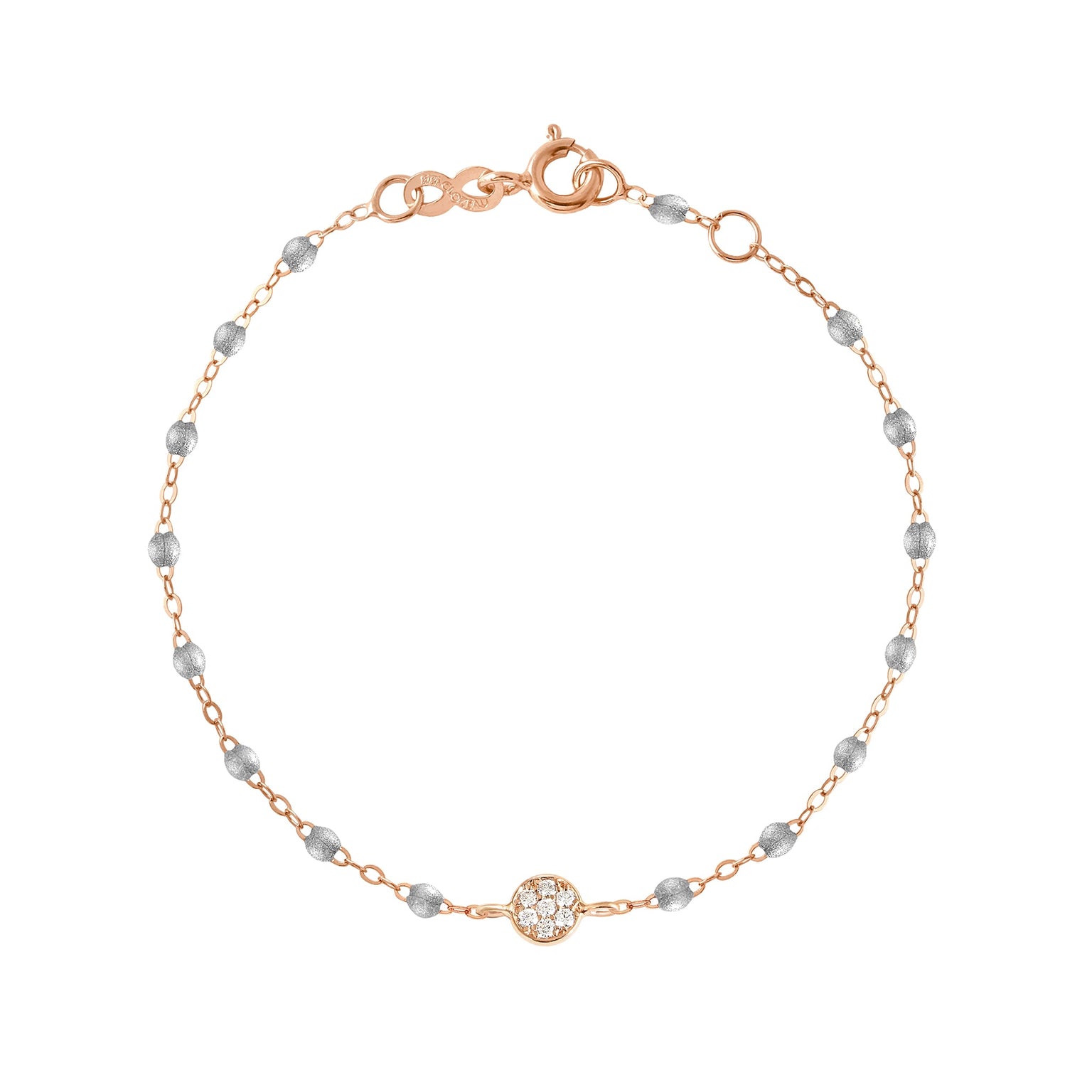 Gigi Clozeau - Puce Classic Gigi Silver diamond bracelet, Rose Gold, 6.7"