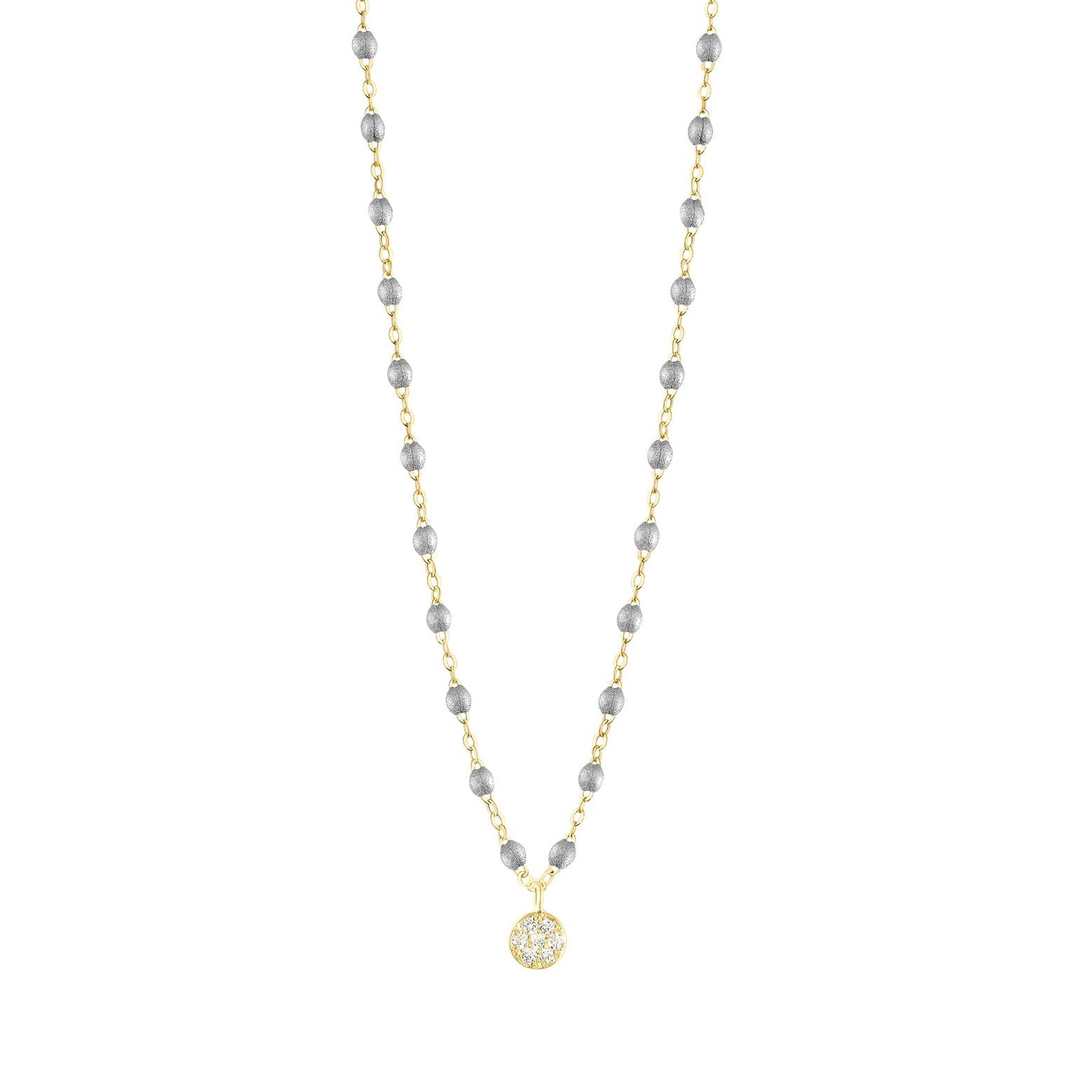 Gigi Clozeau - Puce Classic Gigi Silver diamond necklace, Yellow Gold, 16.5"