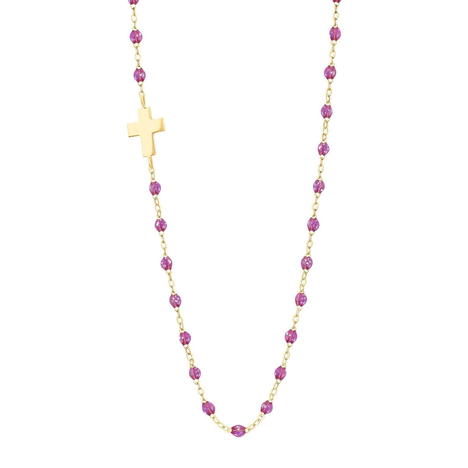 Gigi Clozeau - Side Cross Charm Classic Gigi Galaxy Necklace, Yellow Gold, 16.5"