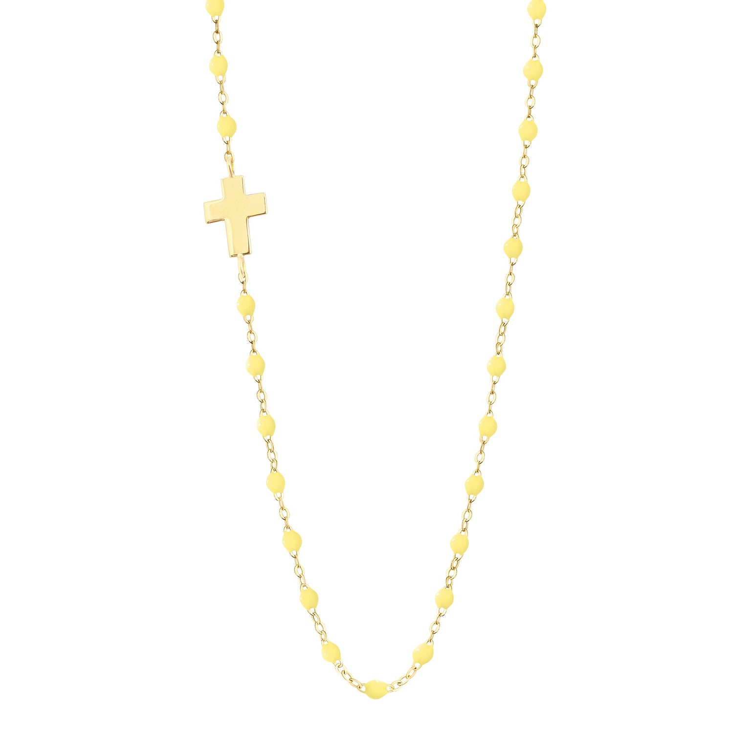 Gigi Clozeau - Side Cross Charm Classic Gigi Mimosa Necklace, Yellow Gold, 16.5"