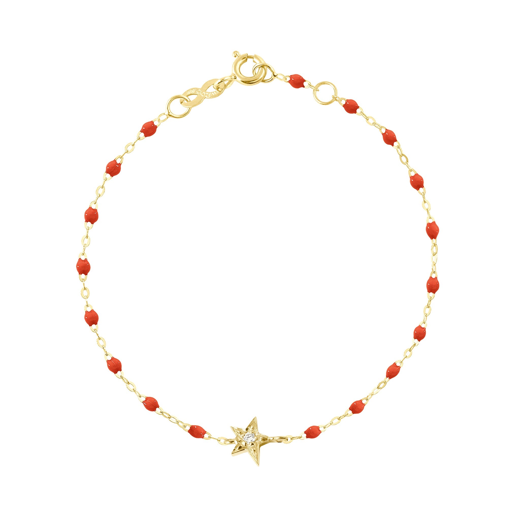 Gigi Clozeau - Star Classic Gigi Coral Diamond bracelet, Yellow Gold, 6.7"