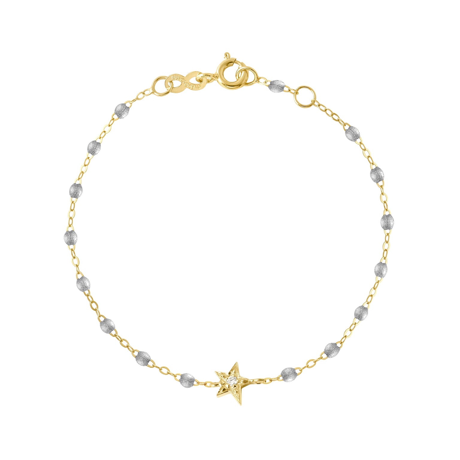 Gigi Clozeau - Star Classic Gigi Silver diamond bracelet, Yellow Gold, 6.7"